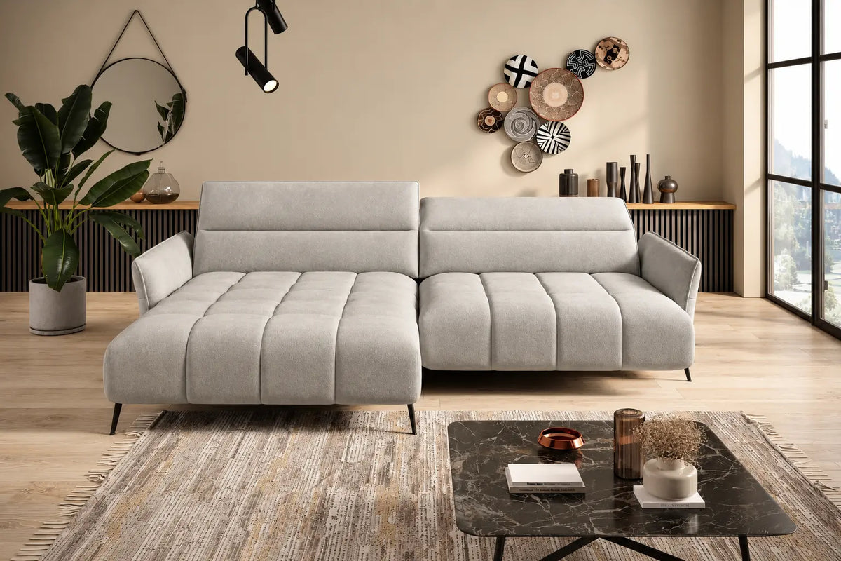Canapé d'angle assise avance-recule électrique CERVIA S - 272 x 175 cm WERSAL