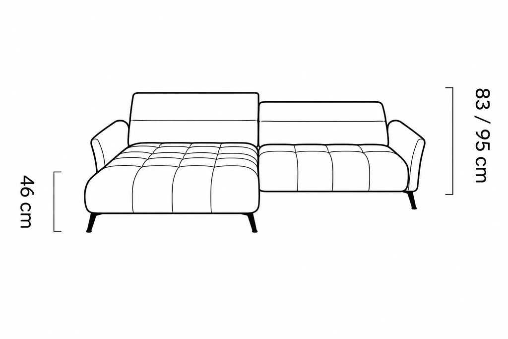 Canapé d'angle assise avance-recule électrique CERVIA S - 272 x 175 cm WERSAL