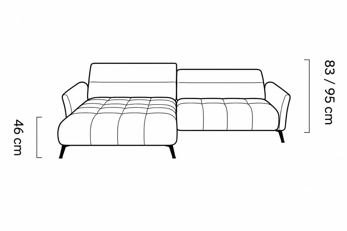 Canapé d'angle assise avance-recule électrique CERVIA S - 272 x 175 cm WERSAL
