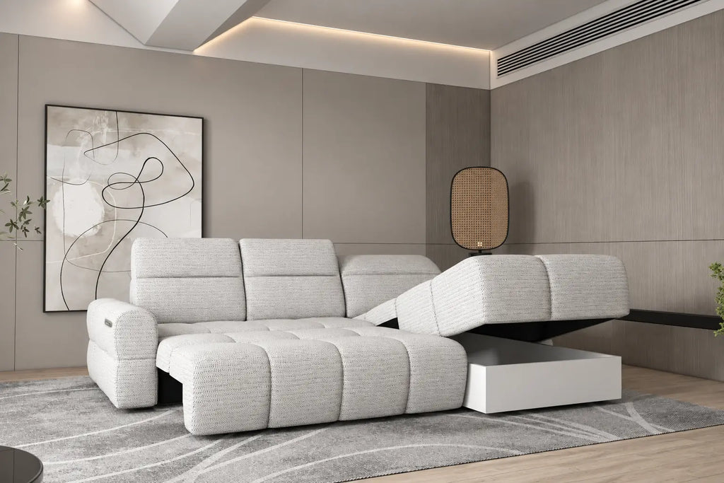 Canapé d'angle assise avance-recule électrique TORINO S - 273 x 183 cm WERSAL