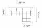 Canapé d'angle assise avance-recule électrique TORINO S - 273 x 183 cm WERSAL