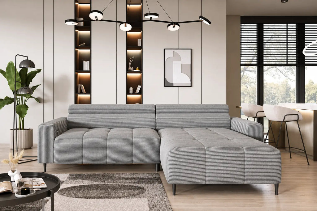 Canapé d'angle compact assise avance-recule électrique FIESOLE S - 256 x 181 cm WERSAL