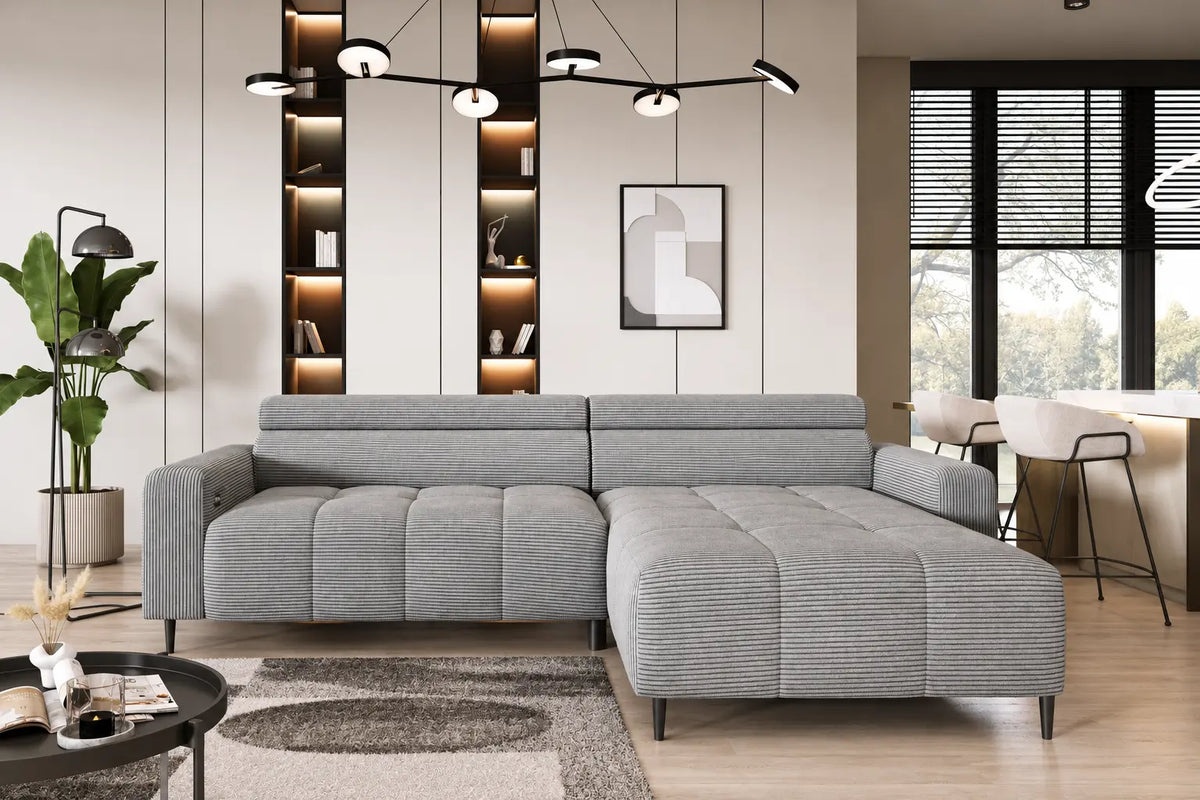 Canapé d'angle compact assise avance-recule électrique FIESOLE S - 256 x 181 cm WERSAL