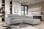 Canapé d'angle compact assise avance-recule électrique FIESOLE S - 256 x 181 cm WERSAL