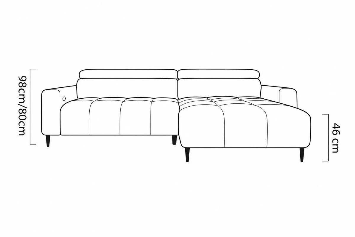 Canapé d'angle compact assise avance-recule électrique FIESOLE S - 256 x 181 cm WERSAL