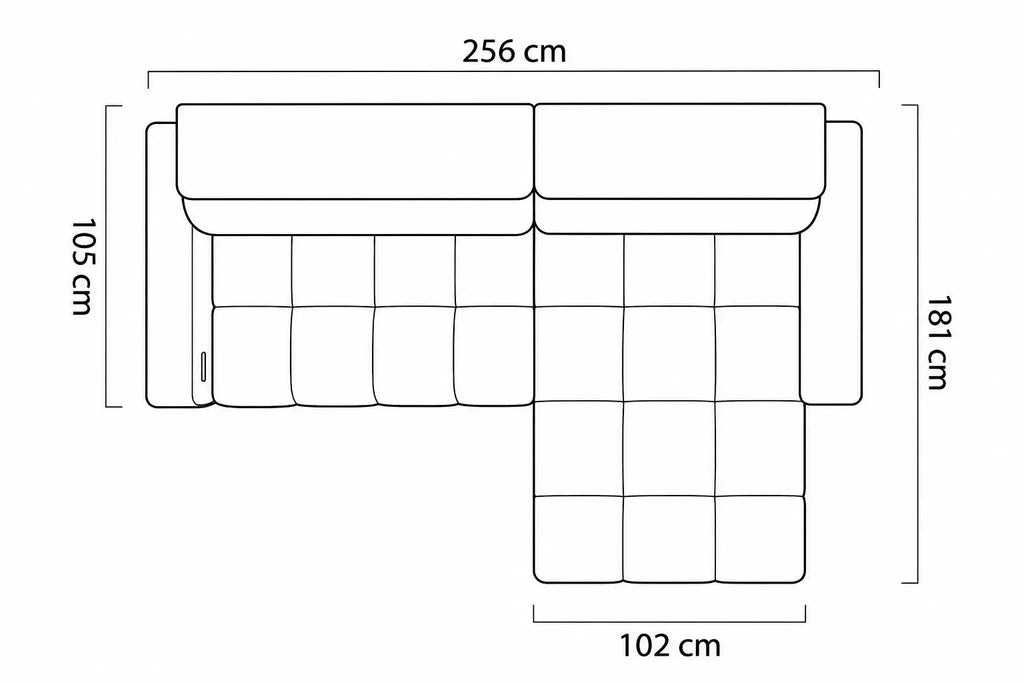 Canapé d'angle compact assise avance-recule électrique FIESOLE S - 256 x 181 cm WERSAL