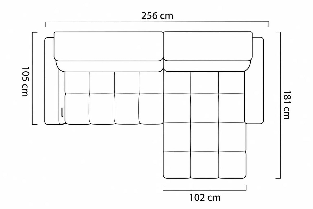 Canapé d'angle compact assise avance-recule électrique FIESOLE S - 256 x 181 cm WERSAL