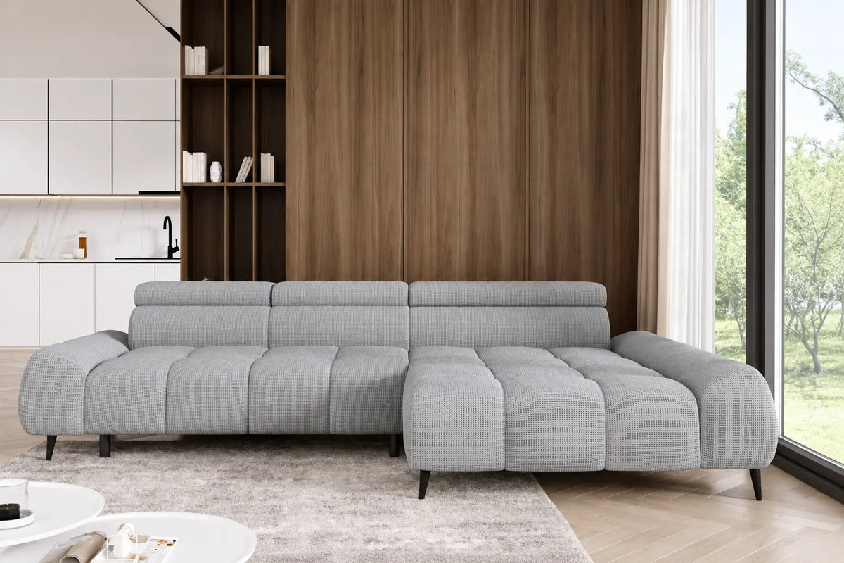 Canapé d'angle compact assise avance-recule électrique SORRENTE S - 300 x 180 cm WERSAL