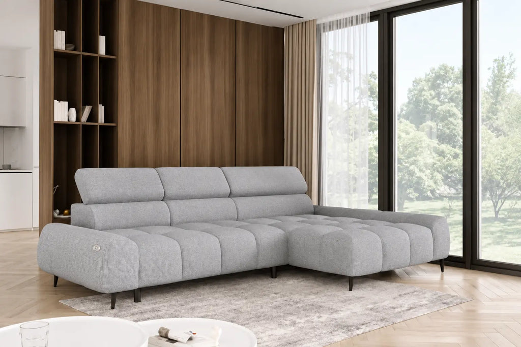 Canapé d'angle compact assise avance-recule électrique SORRENTE S - 300 x 180 cm WERSAL