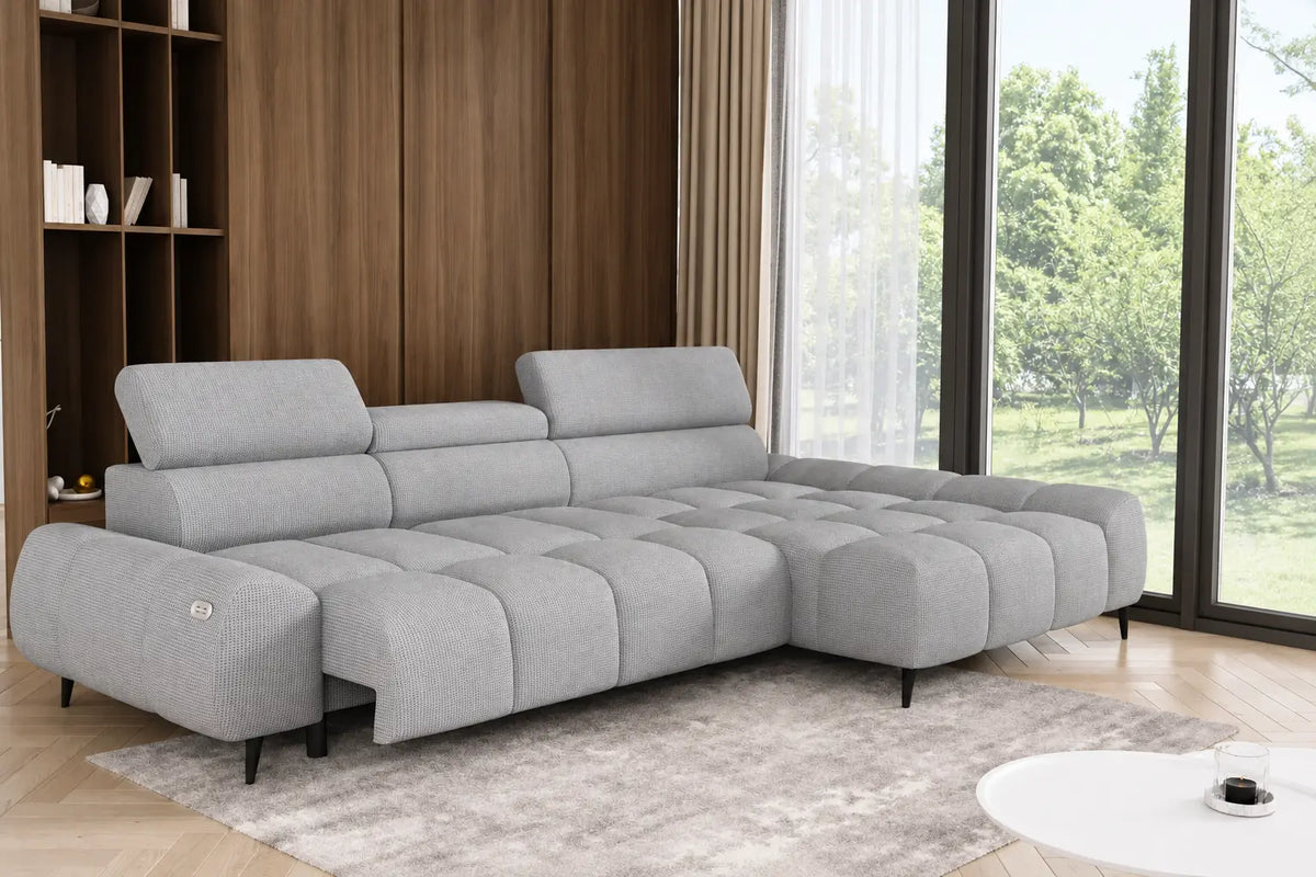 Canapé d'angle compact assise avance-recule électrique SORRENTE S - 300 x 180 cm WERSAL