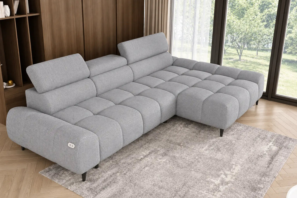 Canapé d'angle compact assise avance-recule électrique SORRENTE S - 300 x 180 cm WERSAL