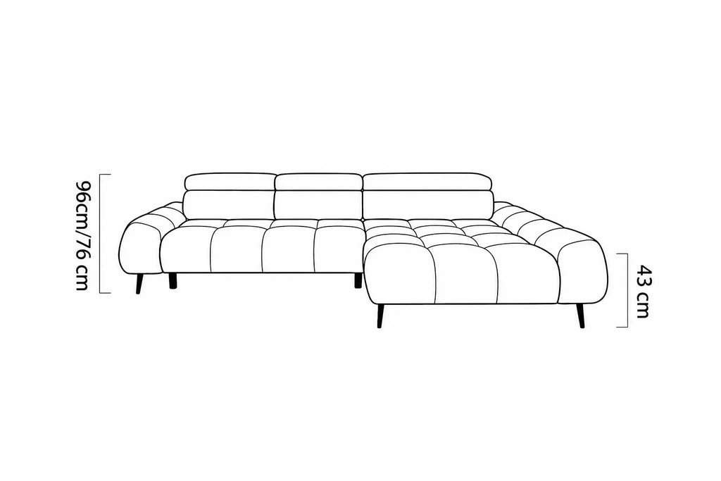 Canapé d'angle compact assise avance-recule électrique SORRENTE S - 300 x 180 cm WERSAL