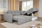 Canapé d'angle convertible coffre assise avance-recule électrique CAMOGLI L - 262 x 220 cm WERSAL