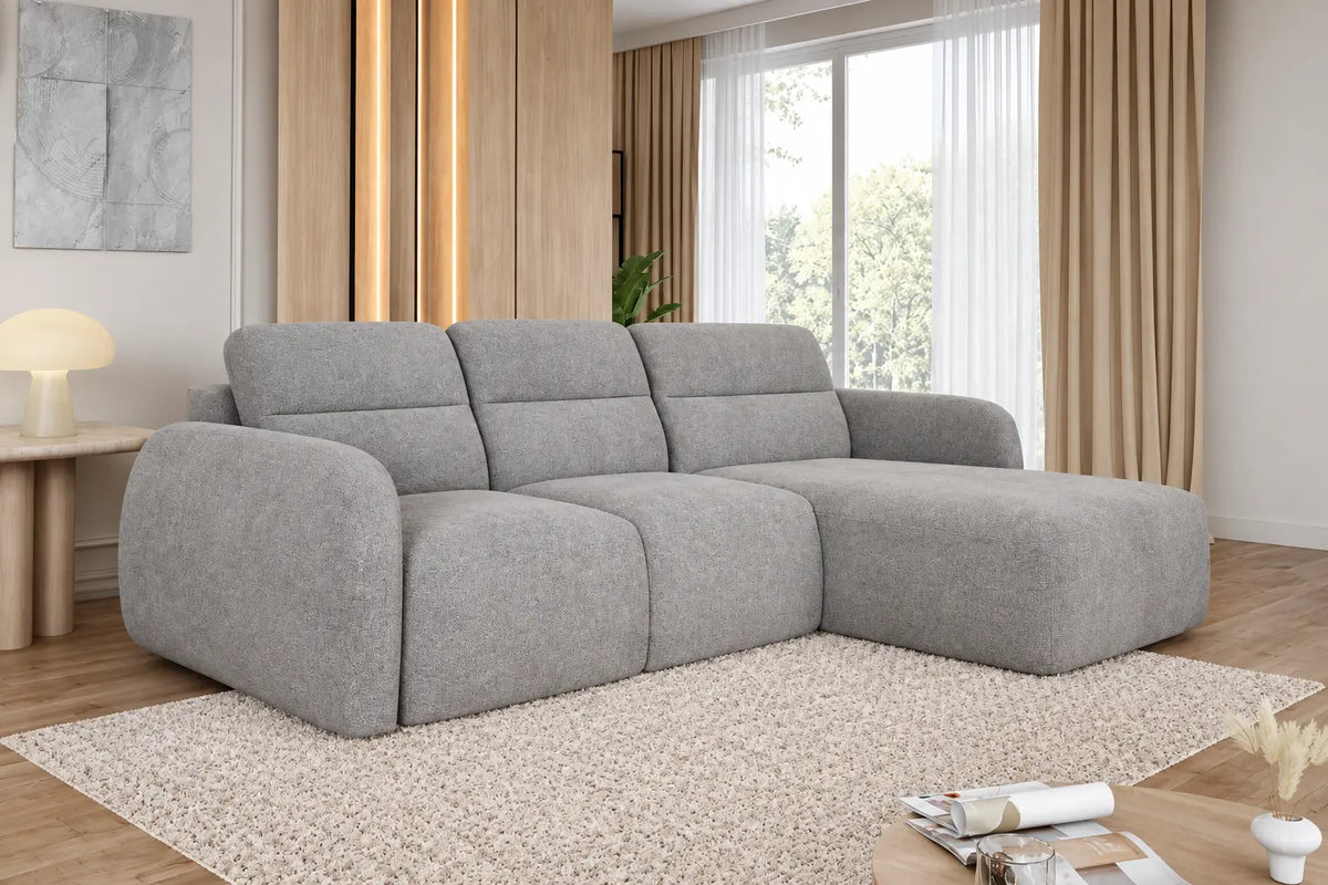 Canapé d'angle convertible coffre assise avance-recule électrique CAMOGLI L - 262 x 220 cm WERSAL