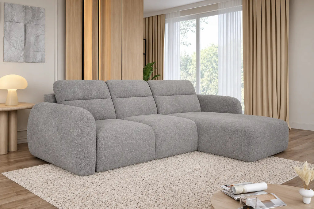 Canapé d'angle convertible coffre assise avance-recule électrique CAMOGLI S - 259 x 175 cm WERSAL