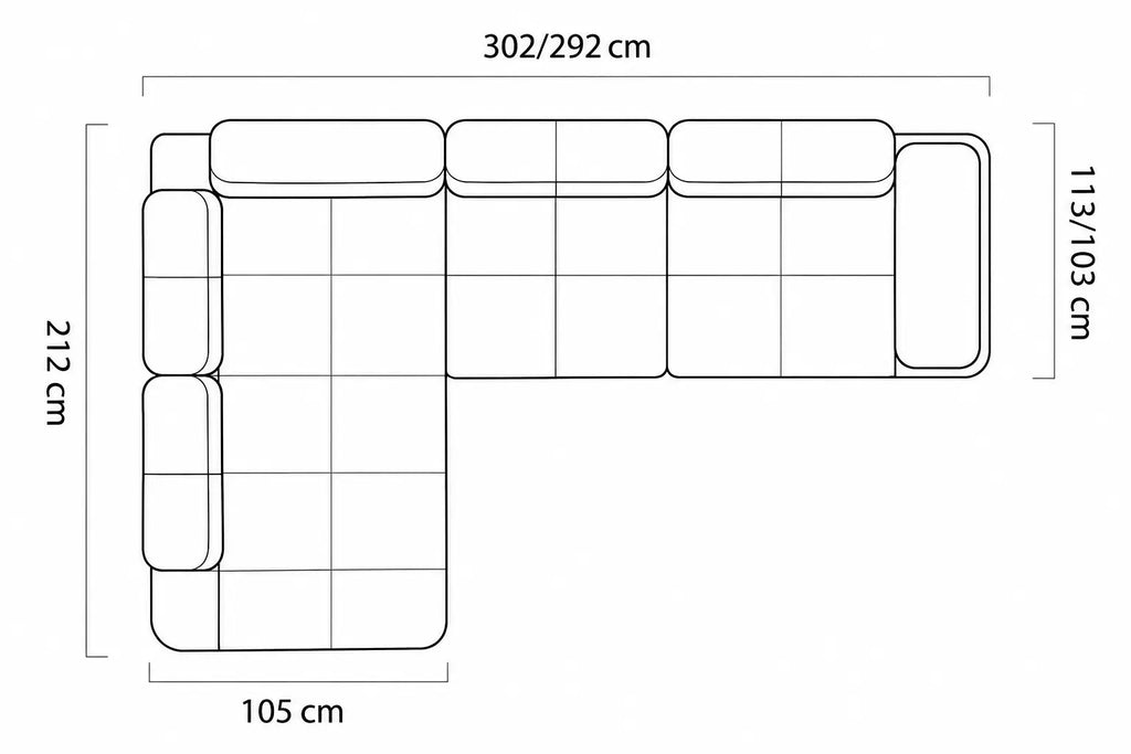 Canapé d'angle dossier avance-recule GAETA L - 302 x 212 cm WERSAL