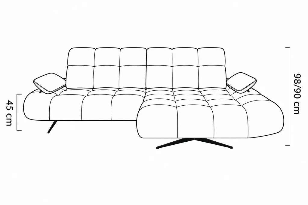 Canapé d'angle dossier avance-recule MURANO S - 286 x 187 cm WERSAL