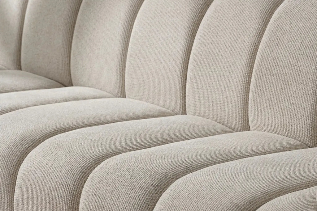 Canapé d'angle modulable 4 places avec pouf, couleur sable TAZA - 276 x 175 cm HOUSE NORDIC