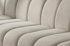 Canapé d'angle modulable 4 places avec pouf, couleur sable TAZA - 276 x 175 cm HOUSE NORDIC