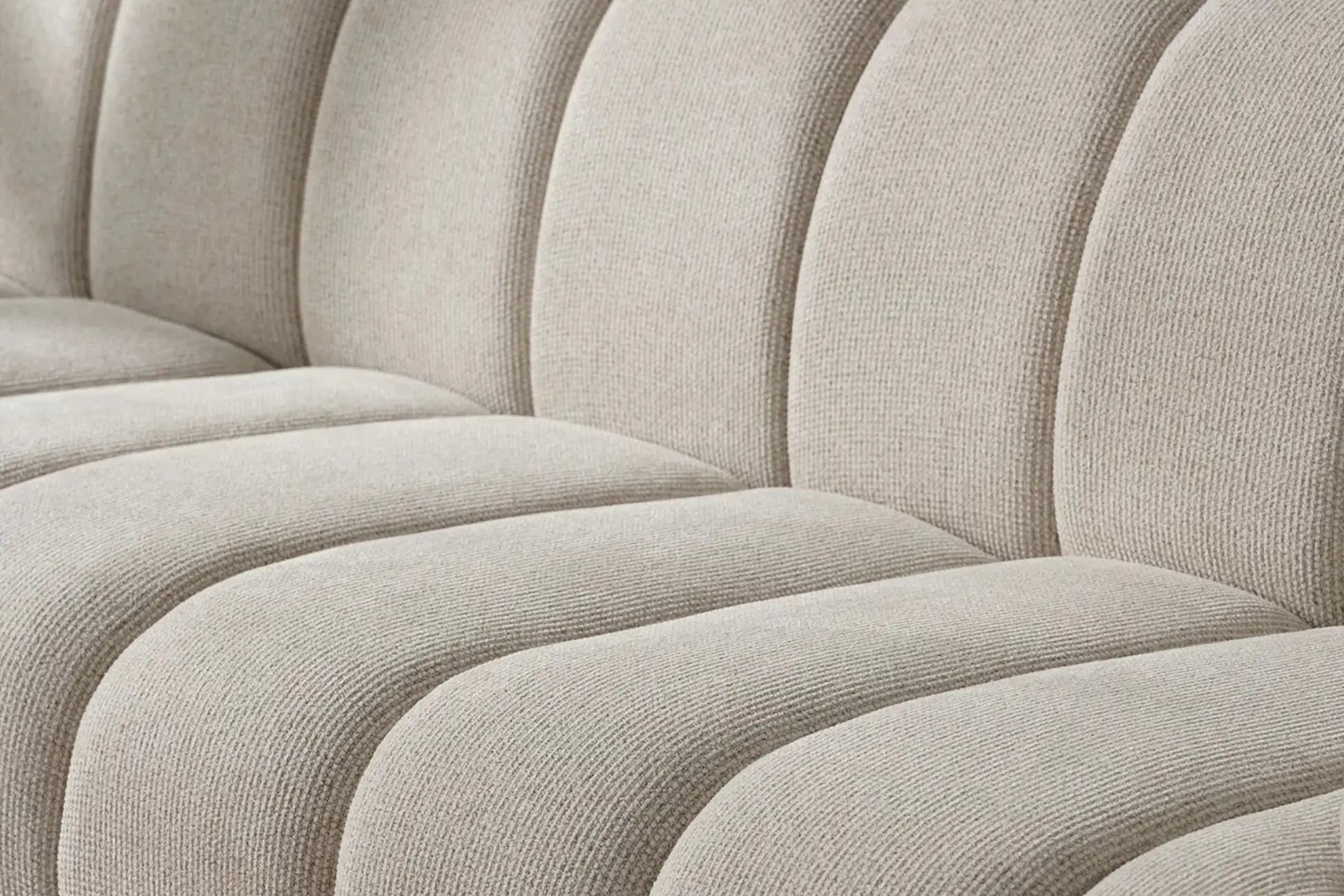Canapé d'angle modulable 4 places avec pouf, couleur sable TAZA - 276 x 175 cm HOUSE NORDIC