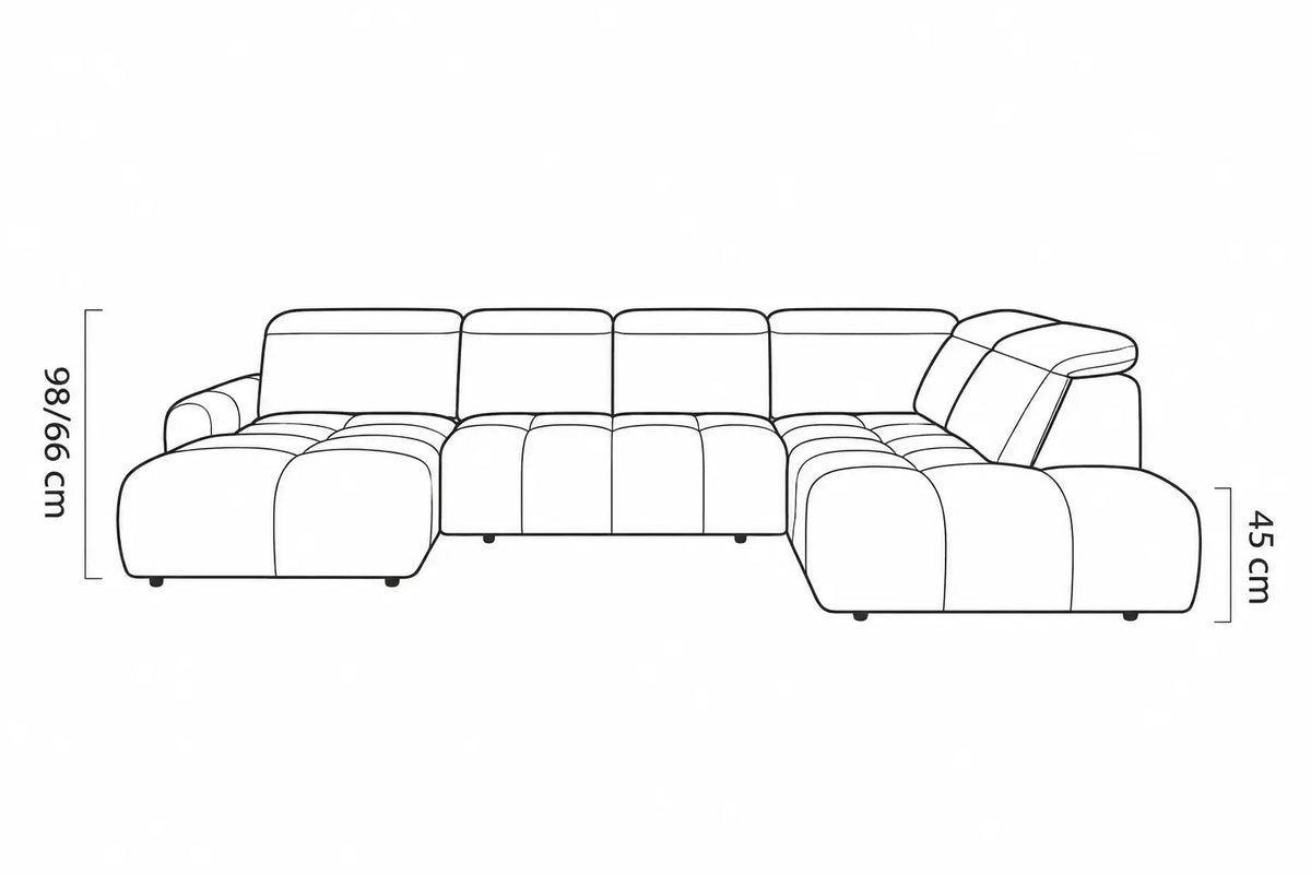 Canapé panoramique Convertible Électrique TORINO XL - 358 x 223 x 183 cm WERSAL