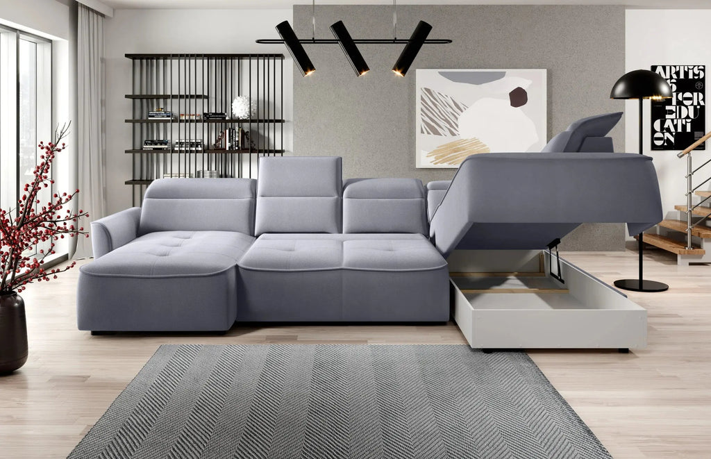 Canapé panoramique Convertible Électrique avec Coffre de Rangement MURILLO XL - 350 x 218 x 175 cm WERSAL