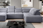 Canapé panoramique convertible électrique avec coffre de rangement RAPHAËL XL - 350 x 218 x 175 cm - WERSAL