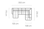 Canapé panoramique convertible électrique avec coffre de rangement RAPHAËL XL - 350 x 218 x 175 cm - WERSAL