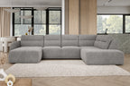 Canapé panoramique convertible coffre assise avance-recule électrique CAMOGLI XL - 351 x 220 cm WERSAL