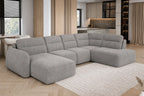 Canapé panoramique convertible coffre assise avance-recule électrique CAMOGLI XL - 351 x 220 cm WERSAL