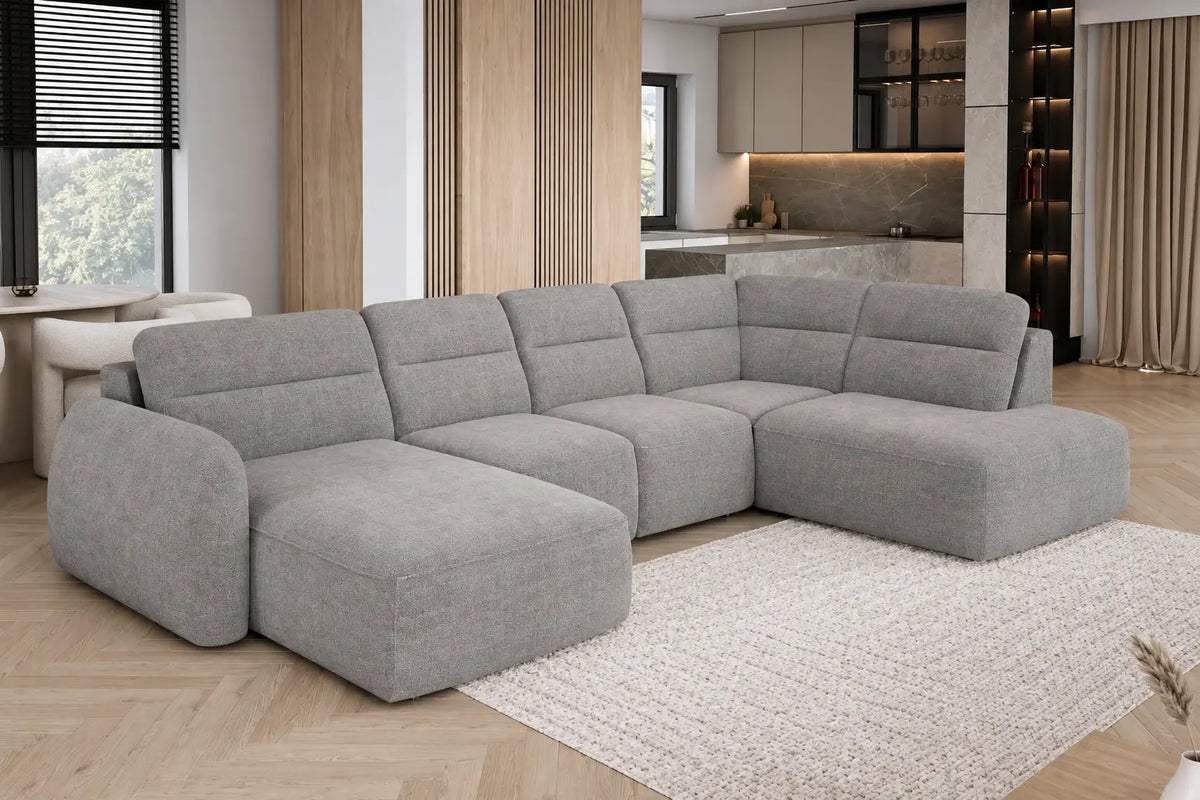 Canapé panoramique convertible coffre assise avance-recule électrique CAMOGLI XL - 351 x 220 cm WERSAL