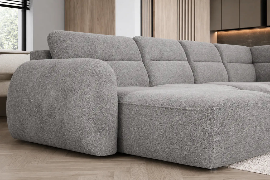 Canapé panoramique convertible coffre assise avance-recule électrique CAMOGLI XL - 351 x 220 cm WERSAL