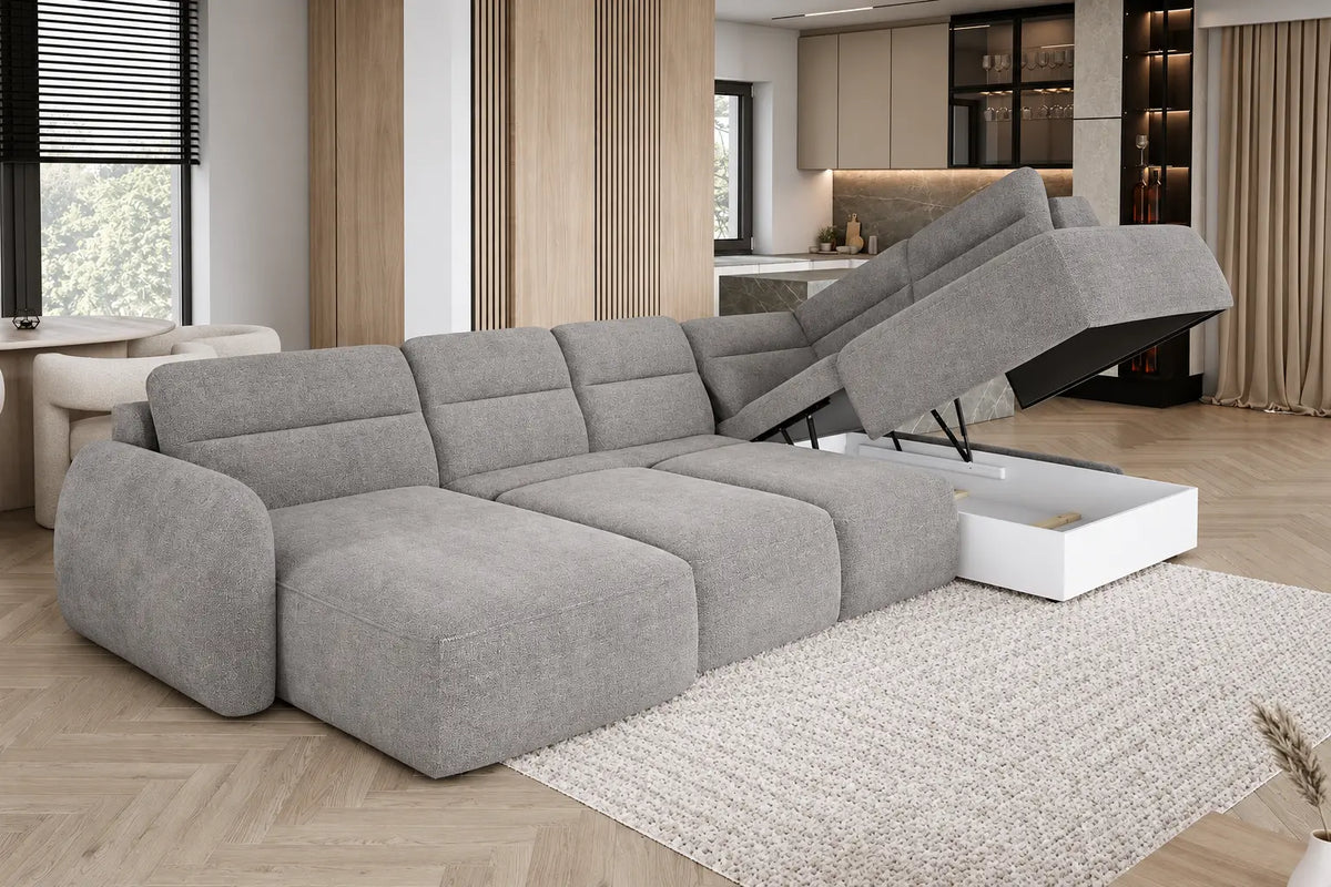 Canapé panoramique convertible coffre assise avance-recule électrique CAMOGLI XL - 351 x 220 cm WERSAL