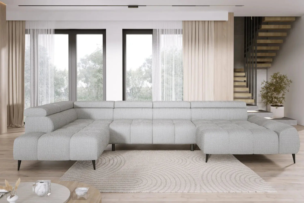Canapé panoramique en U assise avance-recule électrique SORRENTE XL - 377 x 211 cm WERSAL