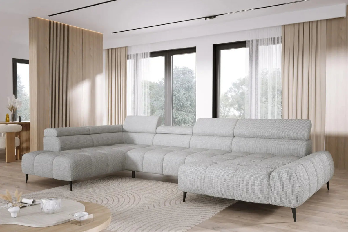 Canapé panoramique en U assise avance-recule électrique SORRENTE XL - 377 x 211 cm WERSAL