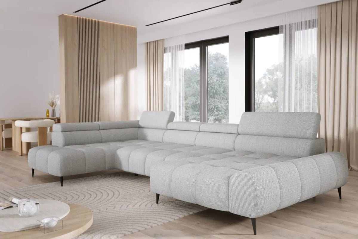 Canapé panoramique en U assise avance-recule électrique SORRENTE XL - 377 x 211 cm WERSAL