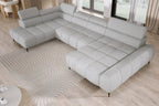 Canapé panoramique en U assise avance-recule électrique SORRENTE XL - 377 x 211 cm WERSAL