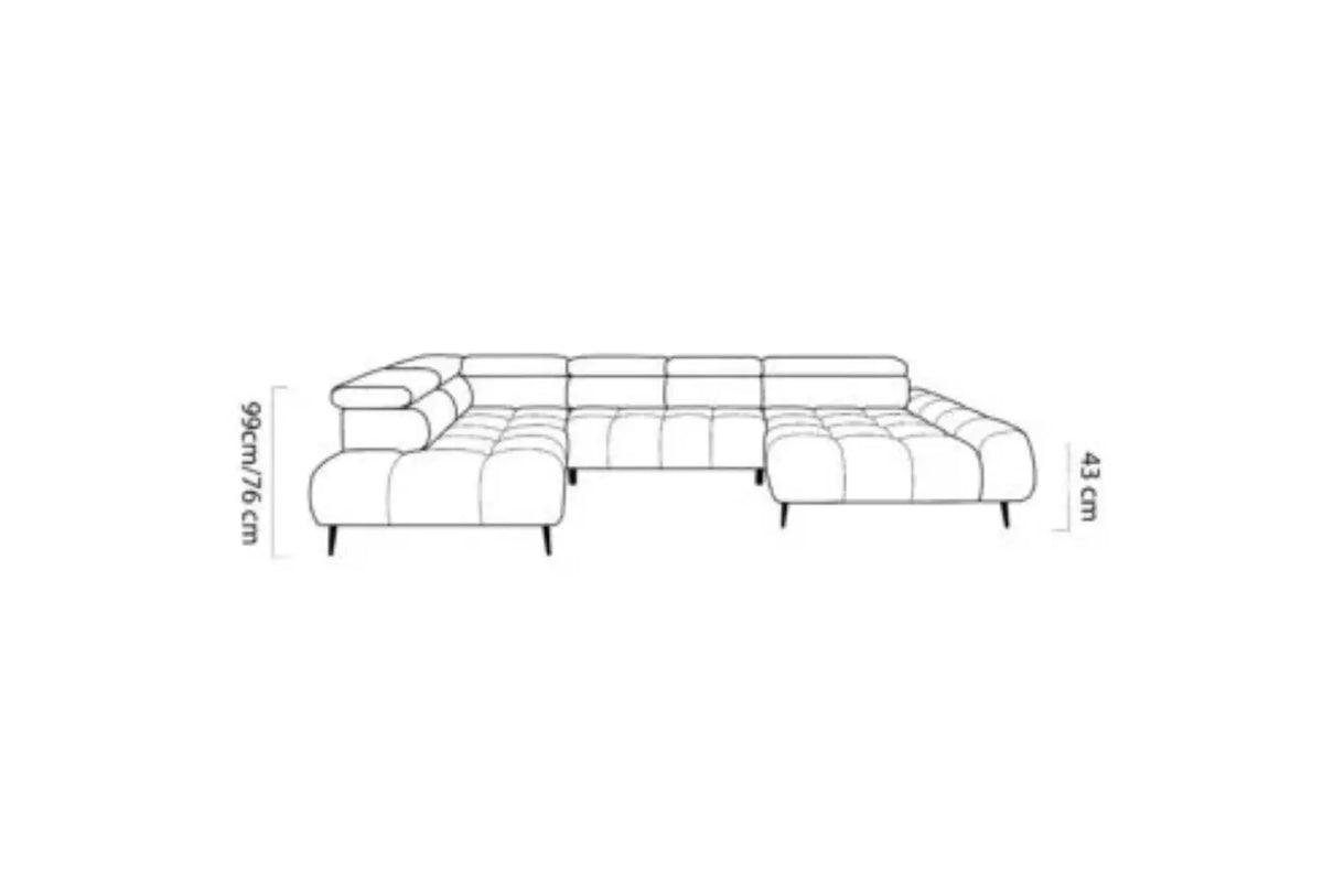 Canapé panoramique en U assise avance-recule électrique SORRENTE XL - 377 x 211 cm WERSAL