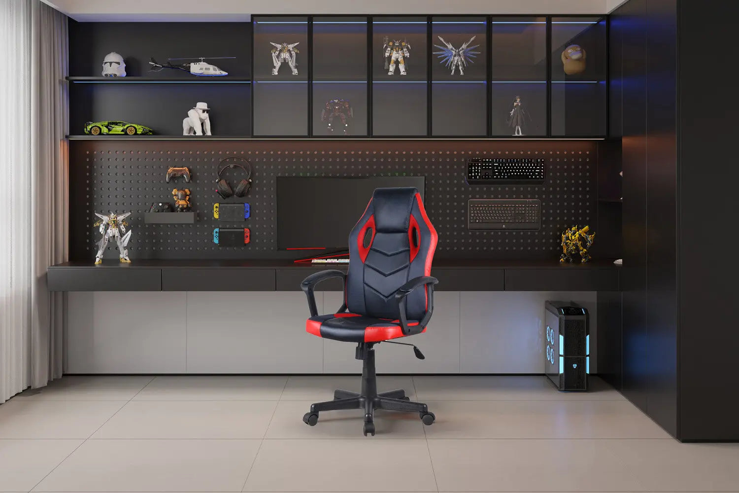 Chaise gaming TYGER vue de trois quarts - TIKAYLA