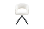 Chaise pivotante de salle à manger AMBERY, tissu blanc