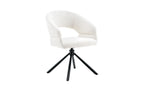 Chaise pivotante de salle à manger AMBERY, tissu blanc
