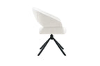 Chaise pivotante de salle à manger AMBERY, tissu blanc