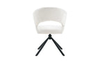 Chaise pivotante de salle à manger AMBERY, tissu blanc