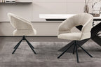 Chaise pivotante de salle à manger AMBERY, tissu beige