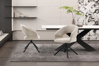 Chaise pivotante de salle à manger AMBERY, tissu beige