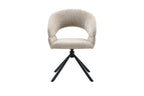 Chaise pivotante de salle à manger AMBERY, tissu beige