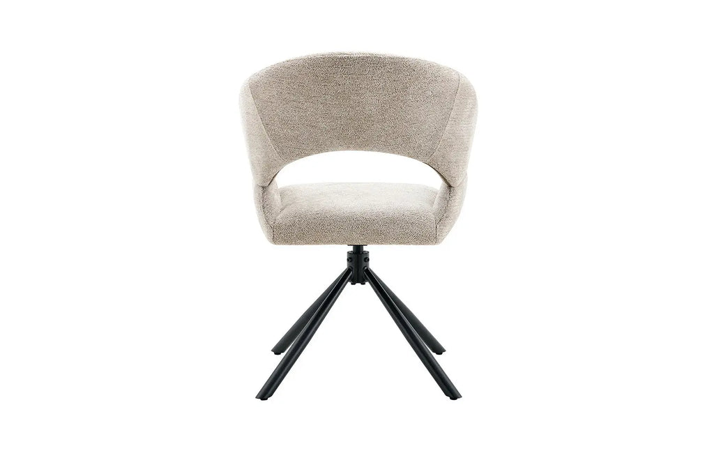 Chaise pivotante de salle à manger AMBERY, tissu beige