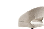 Chaise pivotante de salle à manger AMBERY, tissu beige