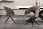 Chaise pivotante de salle à manger AMBERY, tissu poivre