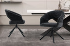 Chaise pivotante de salle à manger AMBERY, tissu noir